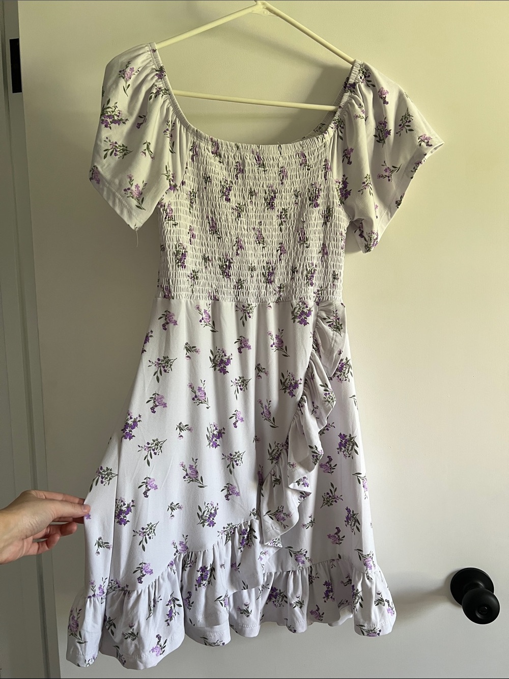 Smocked Floral Ruffle Mini Dress